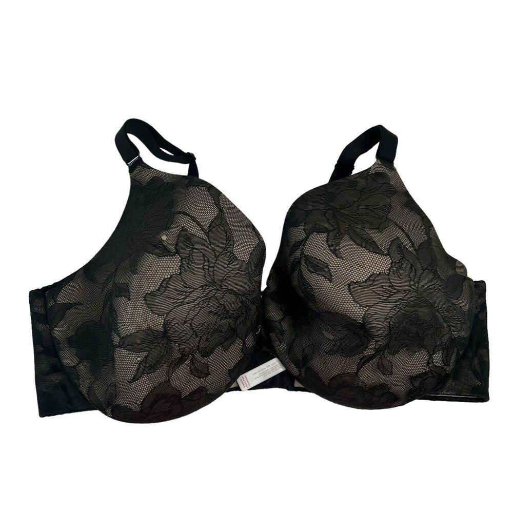 Cacique Sz 44DDD Bra Lightly Lined Full Coverage T-shirt Black Underwire Women’s